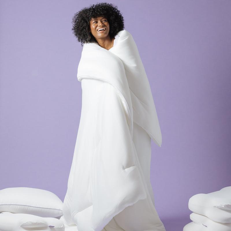 Person wrapped in the comforter